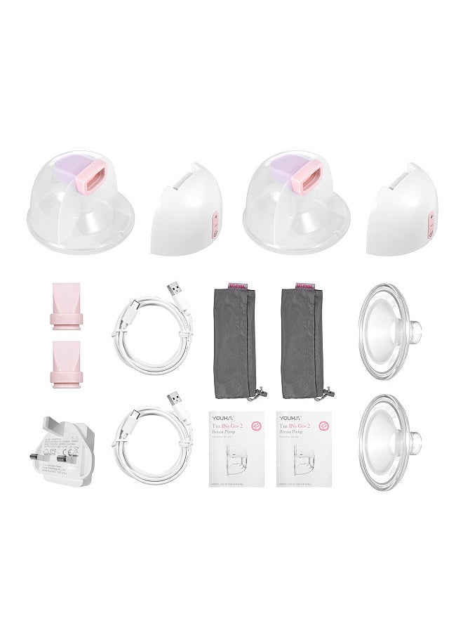 INs Gen2 2 Packs Wearable Hands Free Electric Breast Pump Silent Invisible 3 Modes 9 Levels Suction 150 ml Large Capacity With Carrying Bag