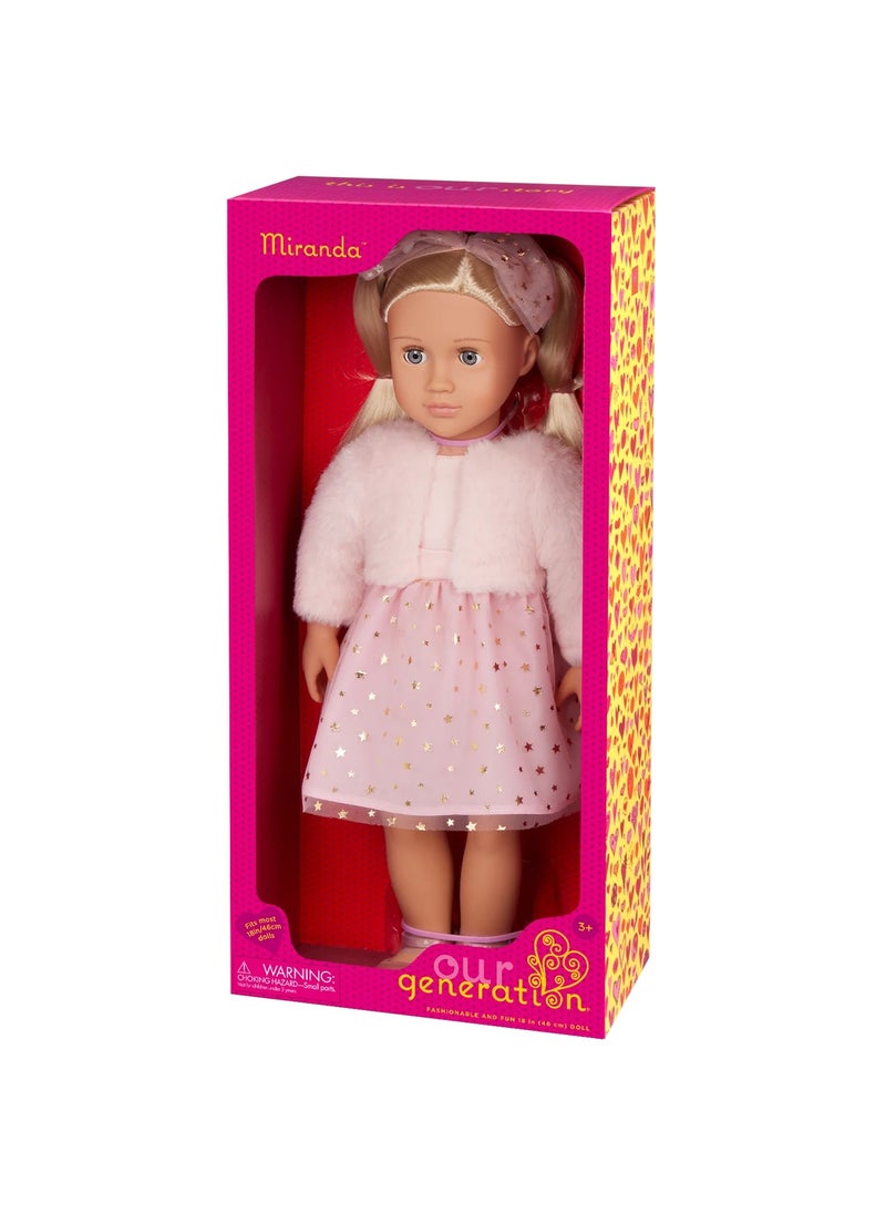 Our Generation - Miranda Doll With Pink Holiday Dress