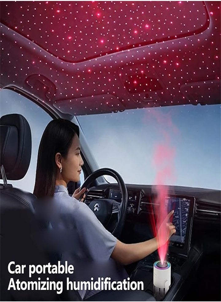 Starry Sky Top Shaking USB Humidifier, Silent Desktop Aromatherapy Diffuser, Car Humidifier (White 1PS)