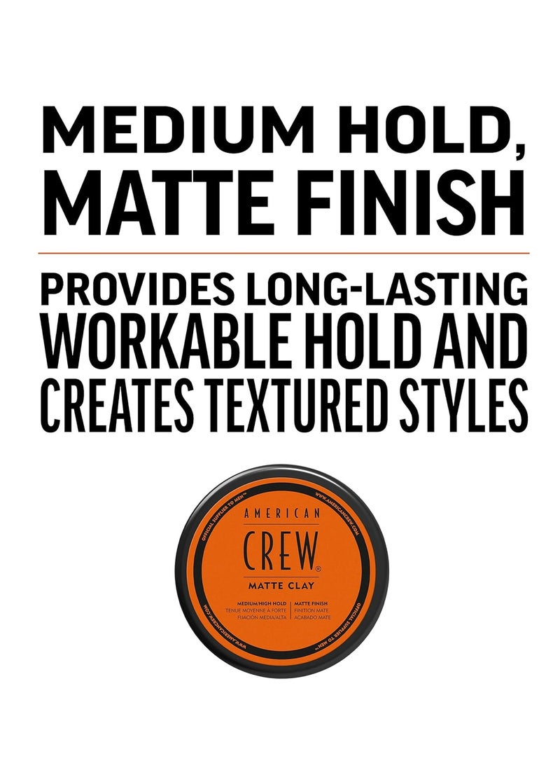 American Crew Men's Hair  Matte Clay, Medium/high Hold, Matte Finish  85g.