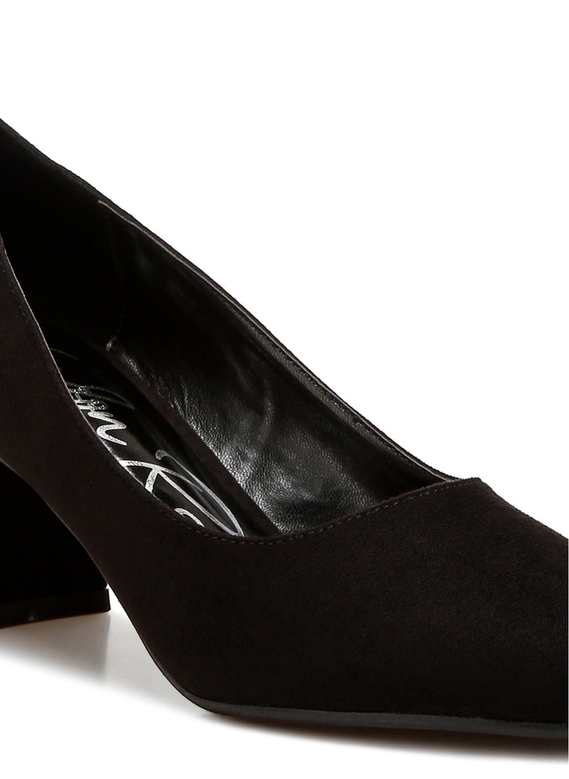 Block Heel Pumps in Black