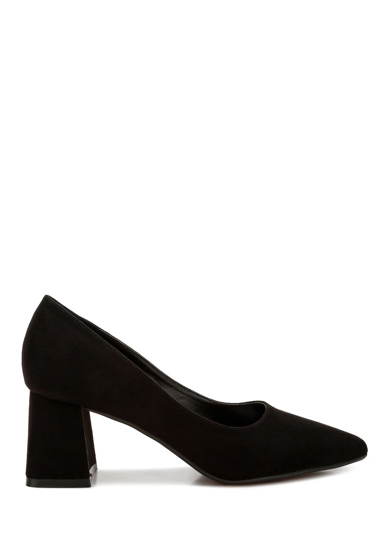 Block Heel Pumps in Black