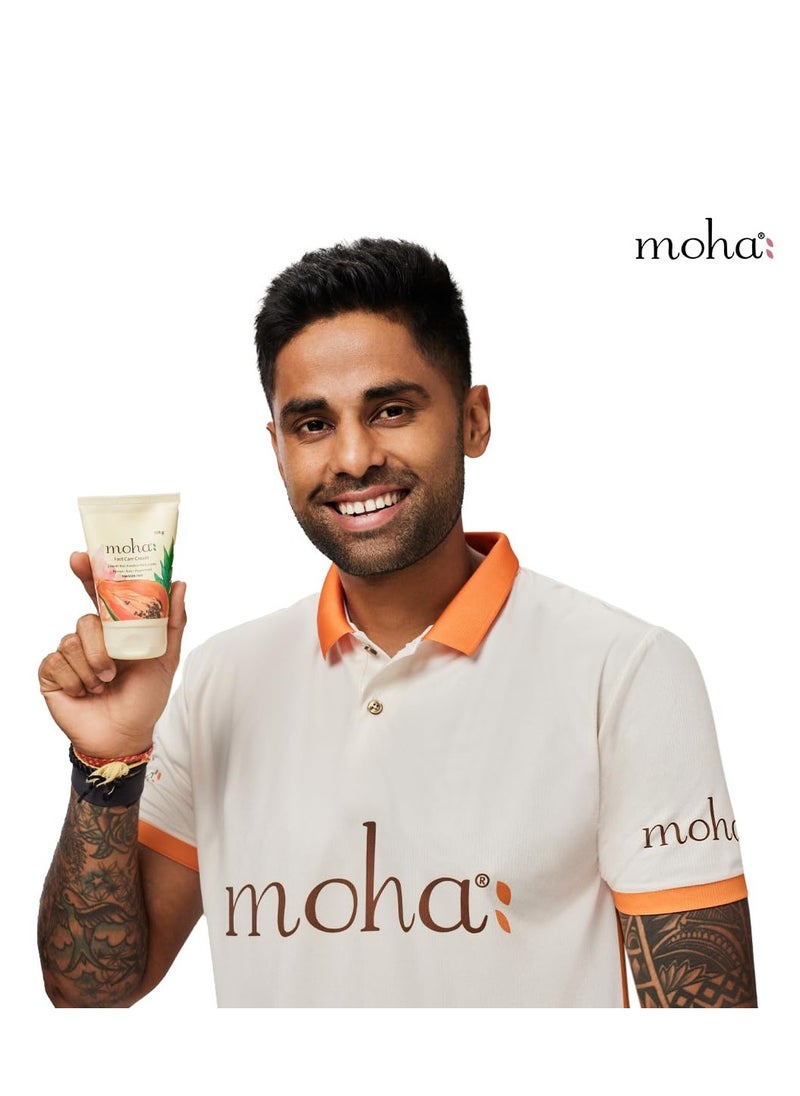 moha: Foot Cream For Rough, Dry and Cracked Heel, Feet Cream For Heel Repair With Benefits Of AleoVera, Papaya & Peppermint (50 ML X 2)