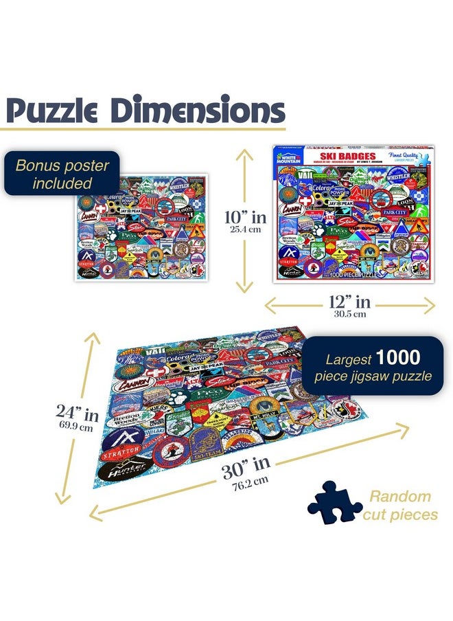 Puzzles Ski Badges - 1000 Piece Jigsaw Puzzle