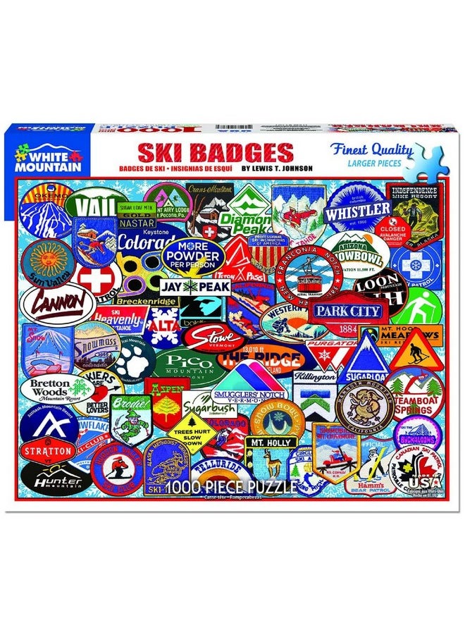 Puzzles Ski Badges - 1000 Piece Jigsaw Puzzle