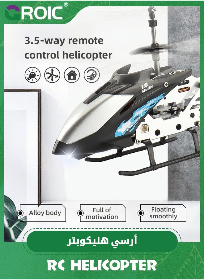 RC Helicopter, 3.5 GHz Remote Control Helicopter with LED Light and Altitude Hold, One Key Take Off/Landing, Mini Helicopter Remote Helicopter Toys, 3.5 Channe Flying Helicopter Toy, Altitude Hold