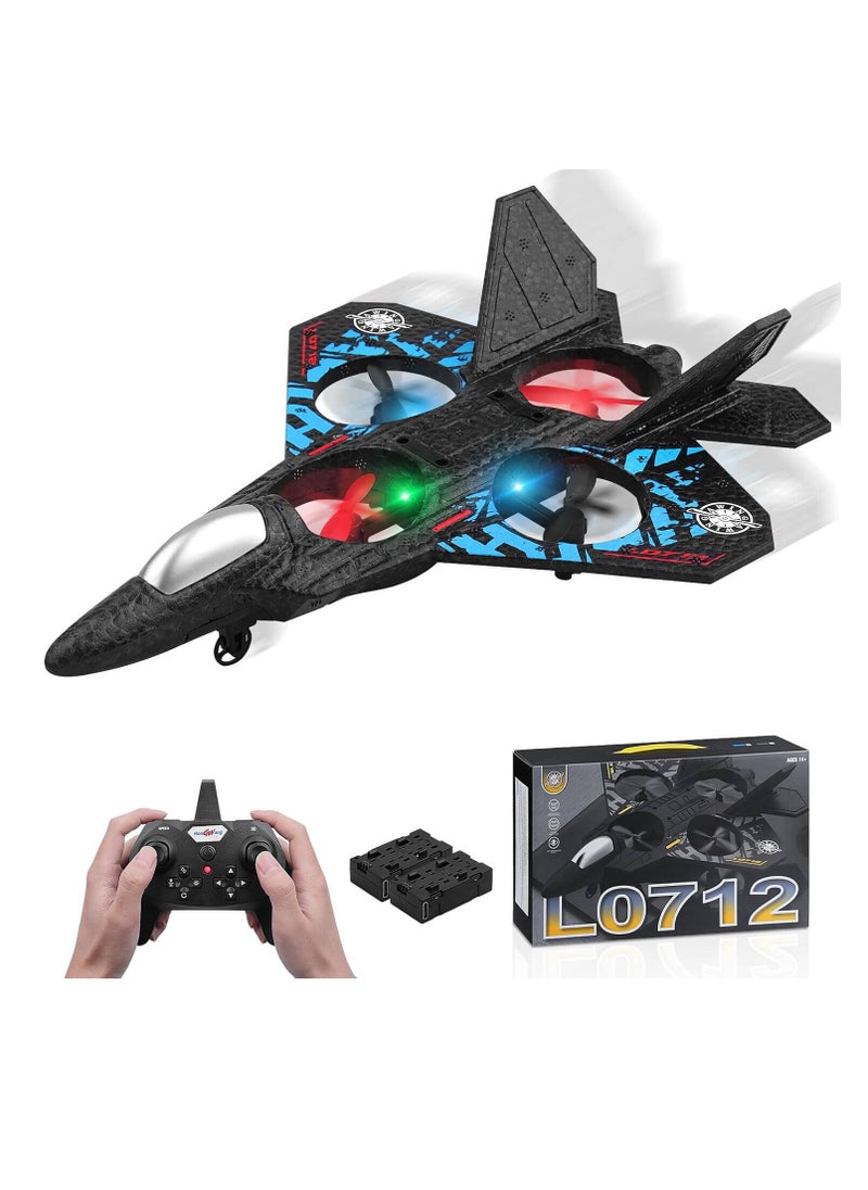 Aeroplane 2.4GHz Remote Controlled Aeroplane L0712 Quadcopter Floating Fighter Plane RC Aeroplane RTF for Beginners Children and Adults APlane Toy with Coloured Lights USB Charging