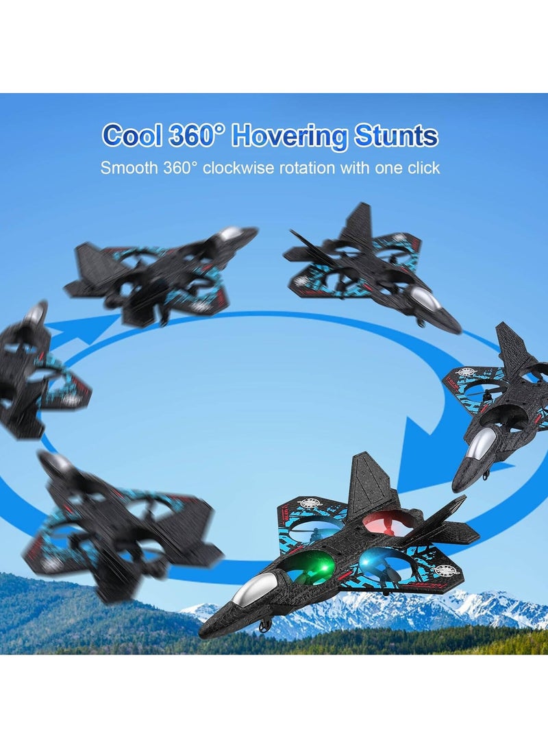 Aeroplane 2.4GHz Remote Controlled Aeroplane L0712 Quadcopter Floating Fighter Plane RC Aeroplane RTF for Beginners Children and Adults APlane Toy with Coloured Lights USB Charging