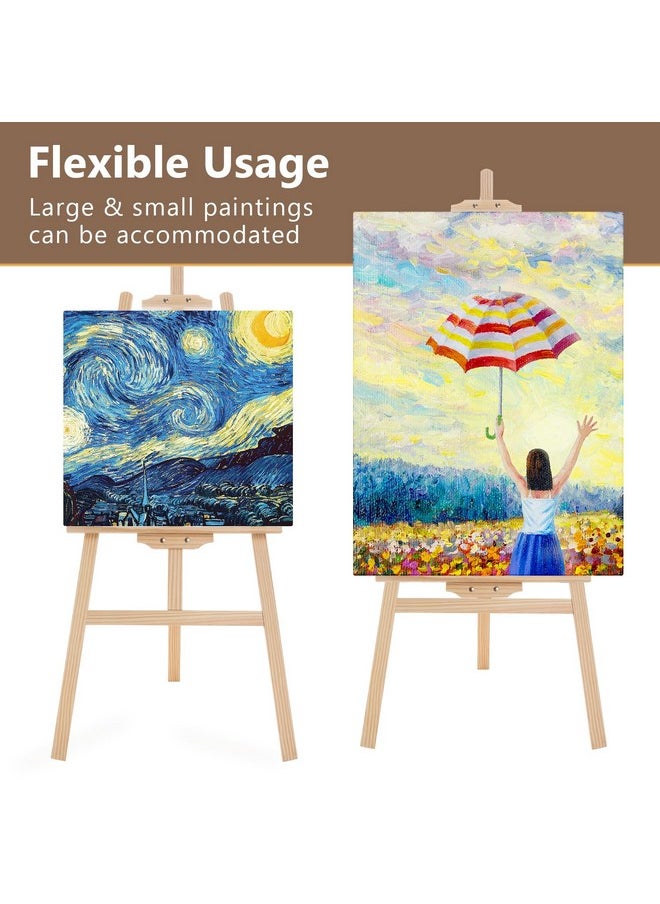 Easel Stand For Painting, Adjustable Wooden Easels For Painting Canvas Up To 42