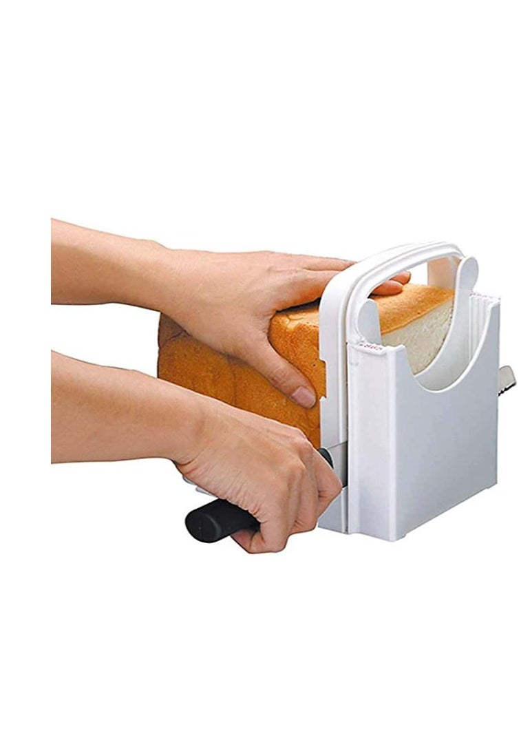 Bread Slicer, Table Bread/Adjustable Bread/Roast/Loaf Slicer Cutter Folding Bread Toast Slicer Bagel Loaf Slicer Sandwich Maker Toast Slicing Machine with 5 Slice Thicknesses