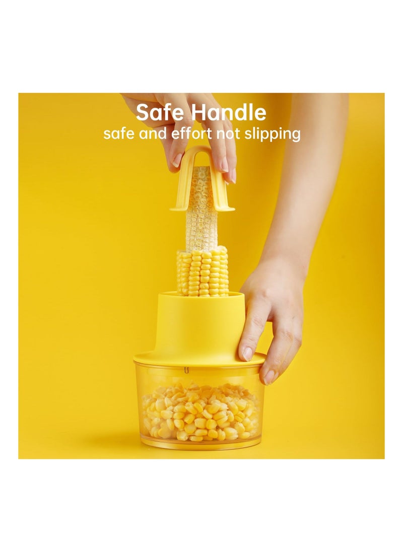 Corn Peeler and Stripper Tool, Corn Cob Stripping Tool Efficient Corn Cutter and Remover Manual Corn Kernel Peeler with Built-In Cup Grate Kitchen Corn Stripper Tool Manual Corn Cob Husker