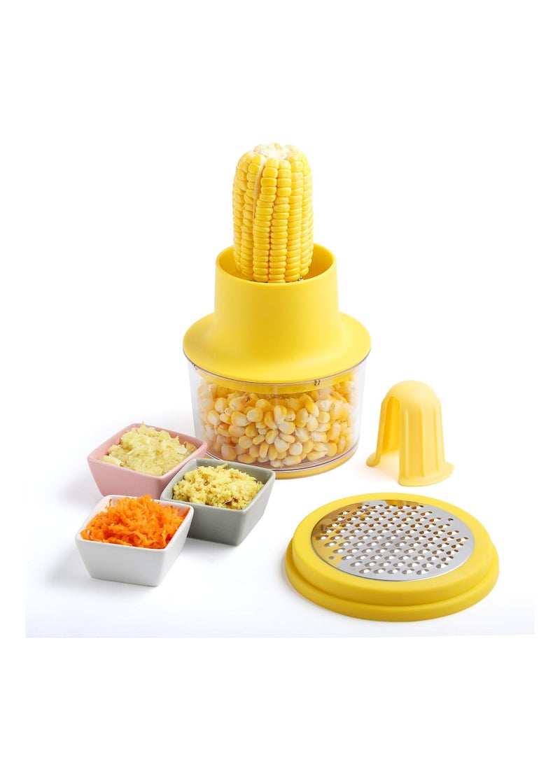 Corn Peeler and Stripper Tool, Corn Cob Stripping Tool Efficient Corn Cutter and Remover Manual Corn Kernel Peeler with Built-In Cup Grate Kitchen Corn Stripper Tool Manual Corn Cob Husker