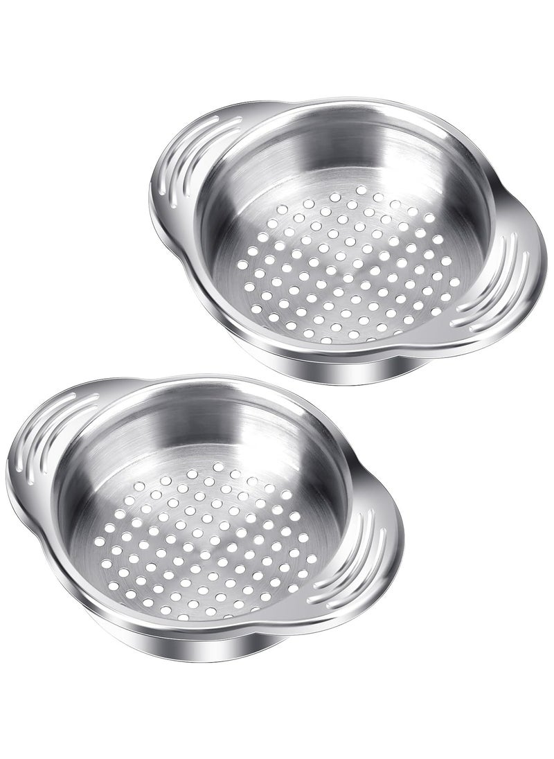 2 Pcs Stainless Steel Can Strainers – Oil Drainer and Food Press for Kitchen Use