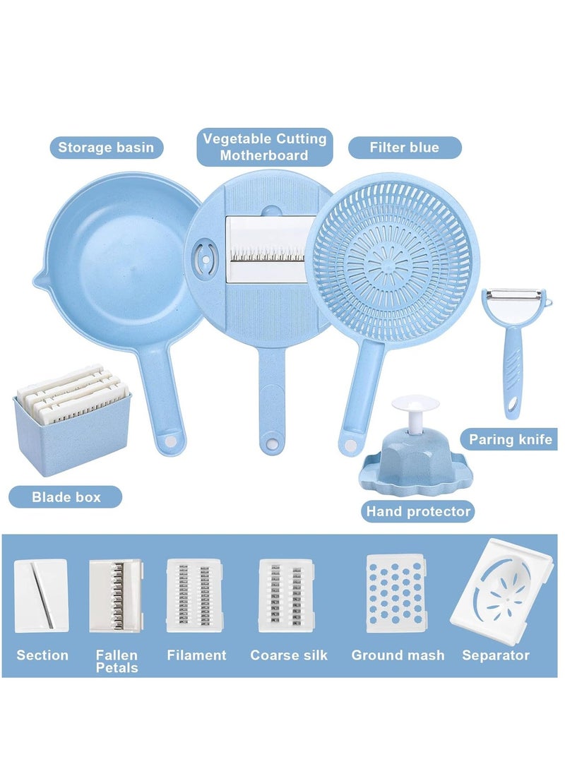 14 in 1 Multi-function Vegetable Chopper Grater, Multifunction Veggie Cutter Food Slicer with Container for Kitchen