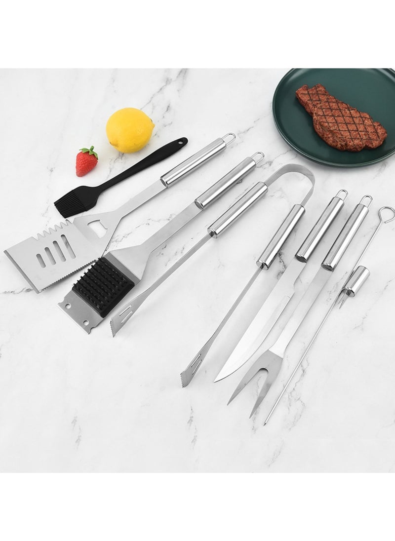 15-Piece Stainless Steel BBQ Tool Set with Black Carrying Bag