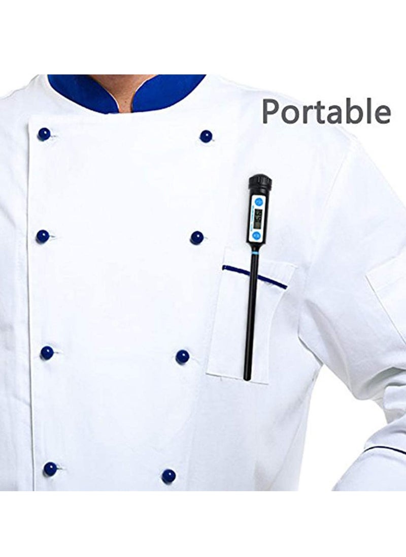 Cooking Thermometer - Digital Food Meat Candy Thermometer -  DT-10 Instant Read Digital Cooking Meat Thermometer with Long Probe for Cooking BBQ Kitchen Grill Milk Black Color