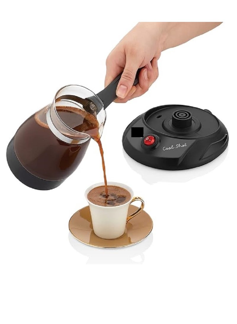 Sokany Electric Coffee Machine with 500 ML Capacity, 360-Degree Swivel Base, and One-Button Operation for Boiling Tea, Milk, and Coffee - Portable Coffee Pot Convenient Features (Black)