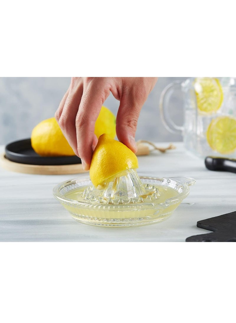 Manual Glass Citrus Juicer, Lemon Squeezer, 14.5 cm