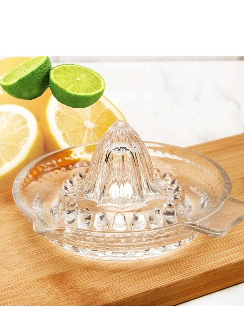 Manual Glass Citrus Juicer, Lemon Squeezer, 14.5 cm