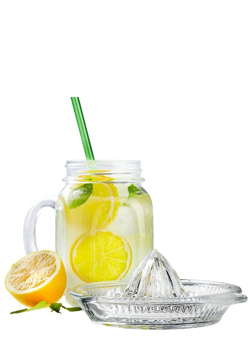 Manual Glass Citrus Juicer, Lemon Squeezer, 14.5 cm