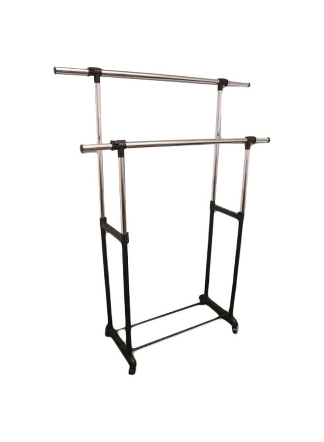 Foldable Garment Rack With Wheels Silver/Black