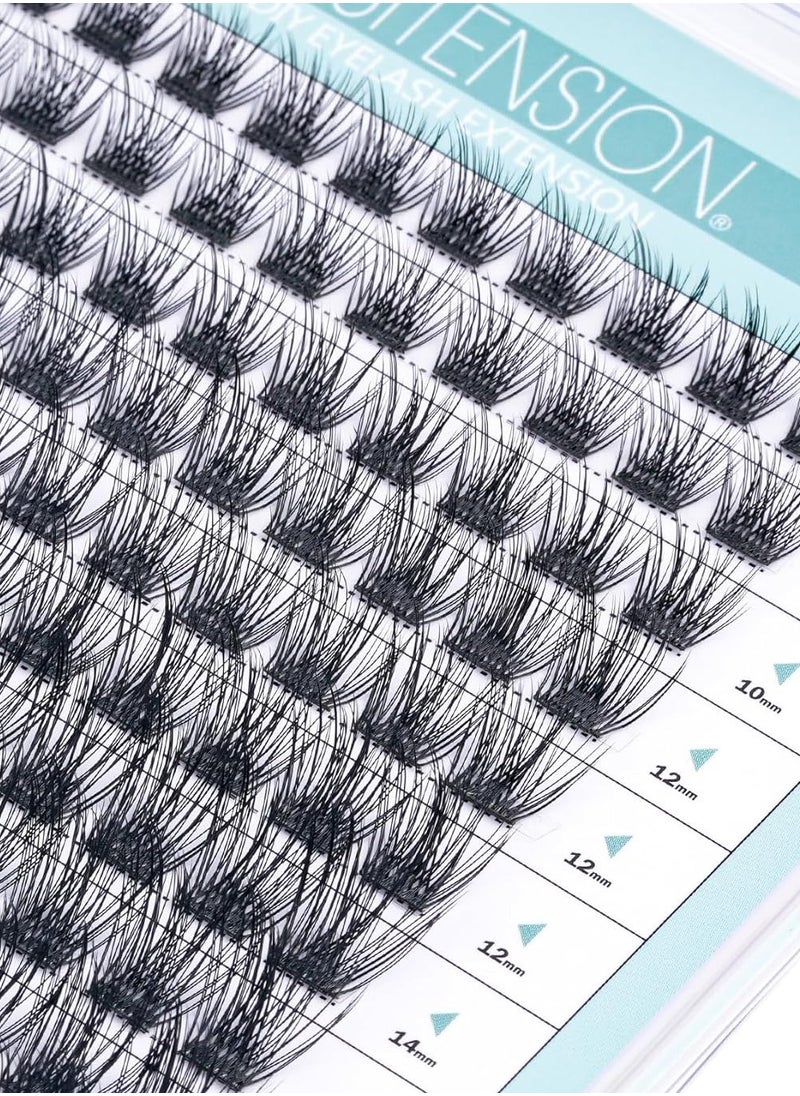 DIY Eyelash Extension Lash Clusters 120 Clusters False Eyelash 3D Effect Individual Natural Lashes Set at Home Eyelash Extension Kit Lashes Pack Volume Mixed