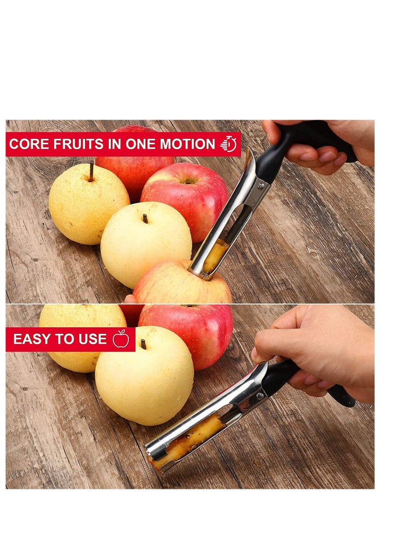 Premium Apple Corer - Easy to Use and Durable Apple Corer Remover for Pears, Bell Peppers, Fuji, Honeycrisp, Gala and Pink Lady Apples - Stainless Steel Best Kitchen Gadgets Cupcake Corer