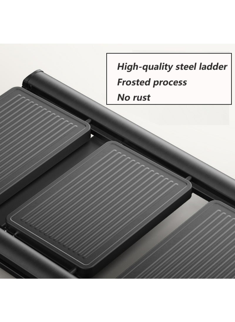 5 Step Folding Step Stool,Steel Metal Step Stools Non-Slip Pedal,Small Portable Ladder Kitchen Lightweight Home Office Ladders