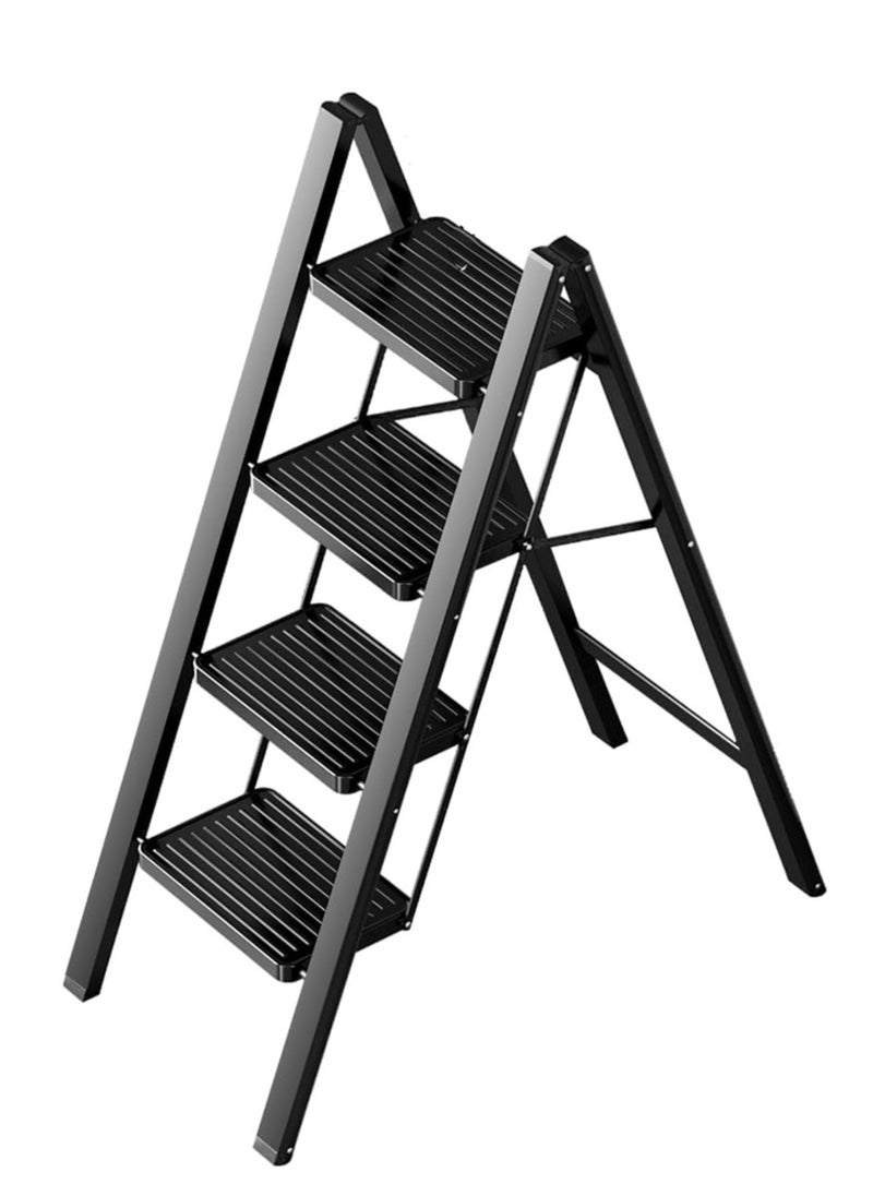 4 Step Folding Step Stool,Steel Metal Step Stools Non-Slip Pedal,Small Portable Ladder Kitchen Lightweight Home Office Ladders