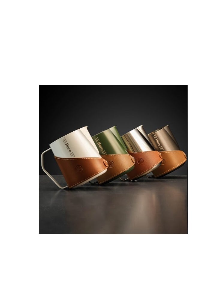 zeroHero Advanced 450ml Milk Pitcher – 304 Stainless Steel , Available in Bright , White , Teflon , Dark Green , Aged Silver.