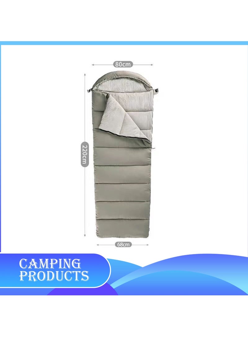 Hooded Envelope Sleeping Bag for Outdoor Camping