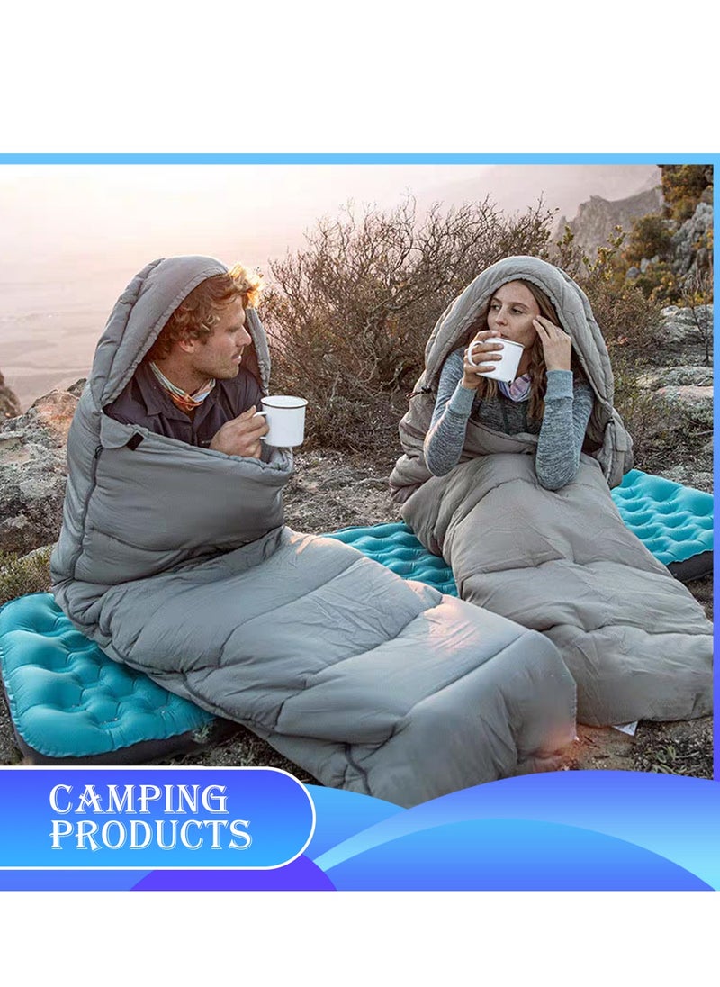 Hooded Envelope Sleeping Bag for Outdoor Camping