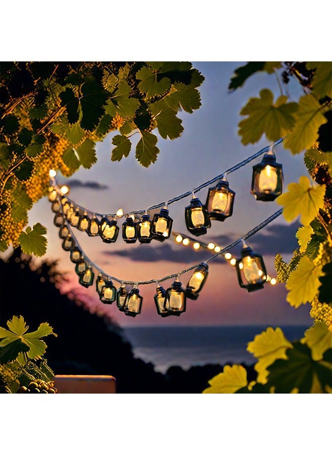 Ramadan Decorations Lights, Ramadan Hanging Lights for Indoor Outdoor Patio Garden Home Wedding Party Decor(Black)