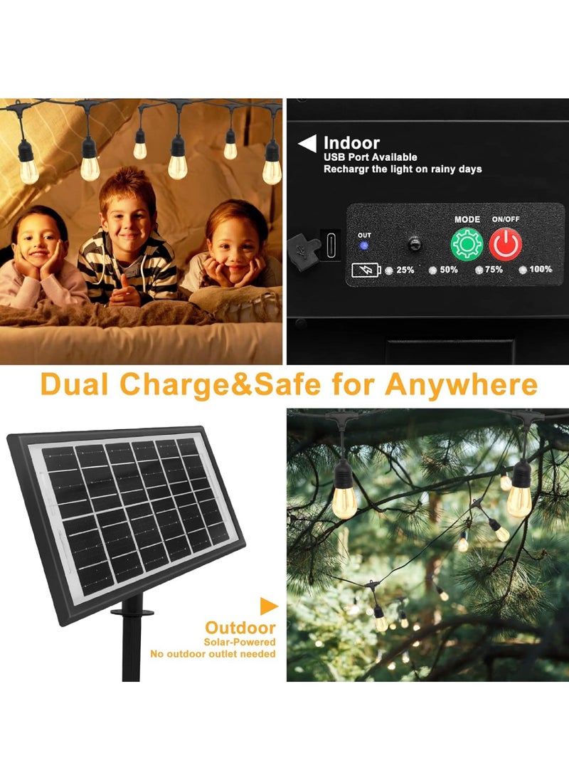 Outdoor Waterproof IP65 Led String Lights E27 Holder 10 Meter Bulb Holder Wire With 20 Bulbs 9W Warm White With EU Plug Solar Bulb Holder For Ramadan Decoration Lights And Outdoor Decoration Light Hanging Light 6000mAh & USB-C, String Lights With Remote Control And 8 Modes Ramadan Light With Cable Ties