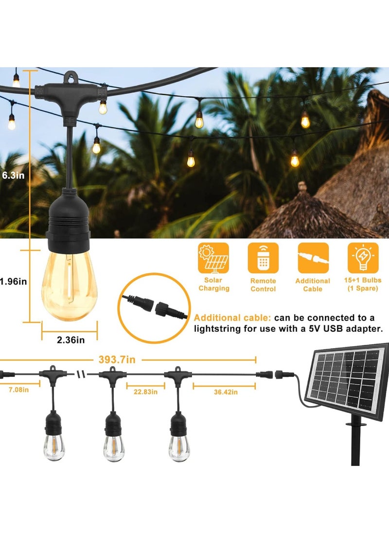 Outdoor Waterproof IP65 Led String Lights E27 Holder 10 Meter Bulb Holder Wire With 20 Bulbs 4W ST64 Clear With EU Plug Solar Bulb Holder For Ramadan Decoration Lights And Outdoor Decoration Light Hanging Light 6000mAh & USB-C, String Lights With Remote Control And 8 Modes Ramadan Light With Cable Ties