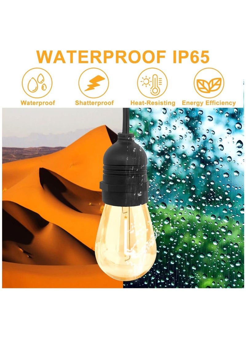 Outdoor Waterproof IP65 Led String Lights E27 Holder 10 Meter Bulb Holder Wire With 20 Bulbs 4W ST64 Clear With EU Plug Solar Bulb Holder For Ramadan Decoration Lights And Outdoor Decoration Light Hanging Light 6000mAh & USB-C, String Lights With Remote Control And 8 Modes Ramadan Light With Cable Ties