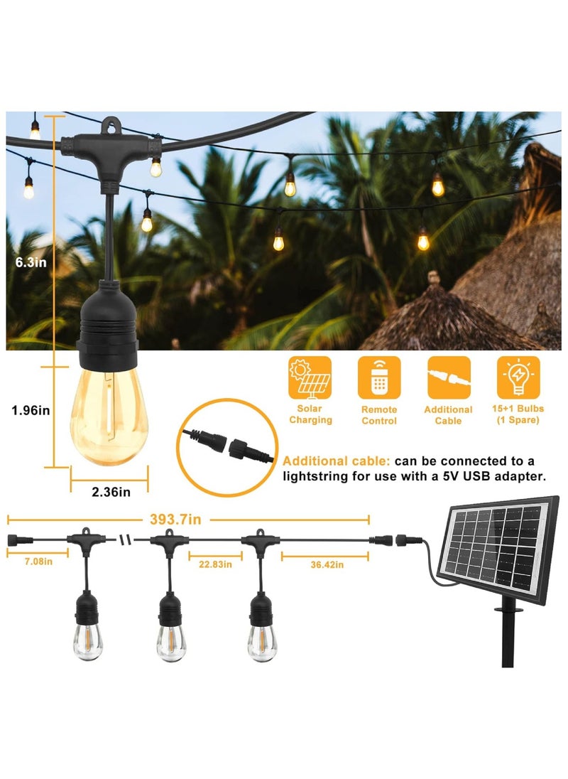 Outdoor Waterproof IP65 Led String Lights E27 Holder 10 Meter Bulb Holder Wire With 20 Bulbs 4W ST64 Amber With EU Plug Solar Bulb Holder For Ramadan Decoration Lights And Outdoor Decoration Light Hanging Light 6000mAh & USB-C, String Lights With Remote Control And 8 Modes Ramadan Light With Cable Ties