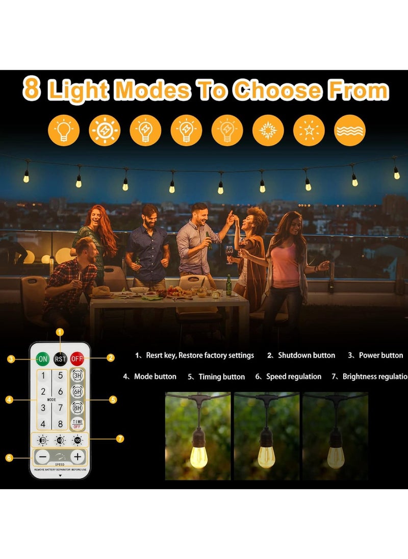 Outdoor Waterproof IP65 Led String Lights E27 Holder 10 Meter Bulb Holder Wire With 20 Bulbs 9W Cool White With EU Plug Solar Bulb Holder For Ramadan Decoration Lights And Outdoor Decoration Light Hanging Light 6000mAh & USB-C, String Lights With Remote Control And 8 Modes Ramadan Light With Cable Ties