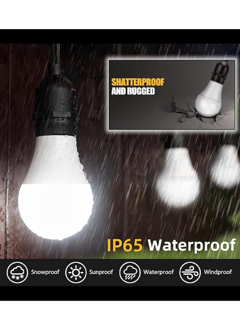 Outdoor Waterproof IP65 Led String Lights E27 Holder 10 Meter Bulb Holder Wire With 20 Bulbs 9W Cool White With EU Plug Solar Bulb Holder For Ramadan Decoration Lights And Outdoor Decoration Light Hanging Light 6000mAh & USB-C, String Lights With Remote Control And 8 Modes Ramadan Light With Cable Ties