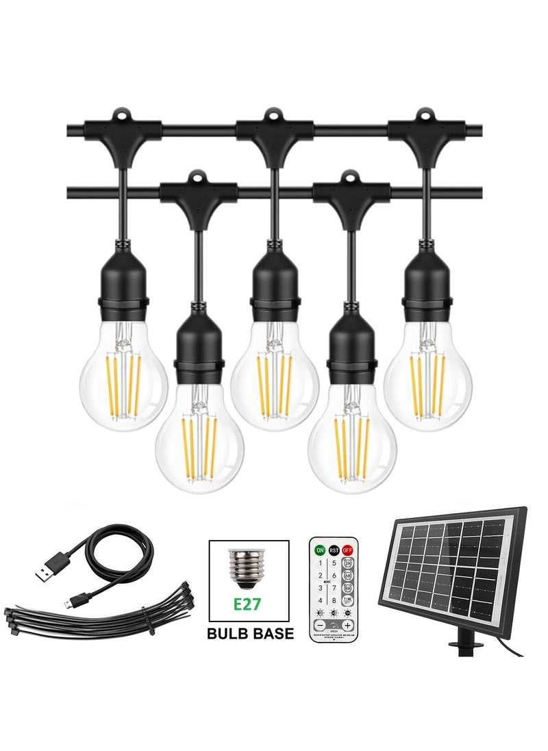 Outdoor Waterproof IP65 Led String Lights E27 Holder 10 Meter Bulb Holder Wire With 20 Bulbs 4W A60 Clear With EU Plug Solar Bulb Holder For Ramadan Decoration Lights And Outdoor Decoration Light Hanging Light 6000mAh & USB-C, String Lights With Remote Control And 8 Modes Ramadan Light With Cable Ties