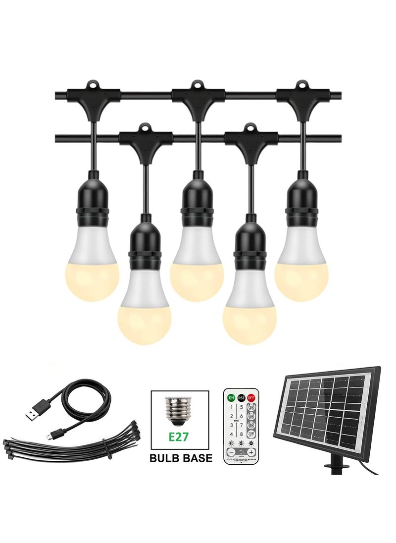 Outdoor Waterproof IP65 Led String Lights E27 Holder 15 Meter Bulb Holder Wire With 30 Bulbs 9W Warm White With EU Plug Solar Bulb Holder For Ramadan Decoration Lights And Outdoor Decoration Light Hanging Light 6000mAh & USB-C, String Lights With Remote Control And 8 Modes Ramadan Light With Cable Ties