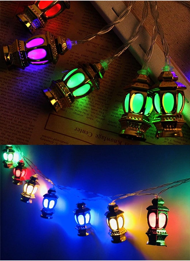 Ramadan Decorations Eid String Light- 4.95Ft 10 LEDs Mubarak Eid Lantern Light Decorative Hanging String Lights for Eid Al Adha Indoor Outdoor Ramadan Home Decoration