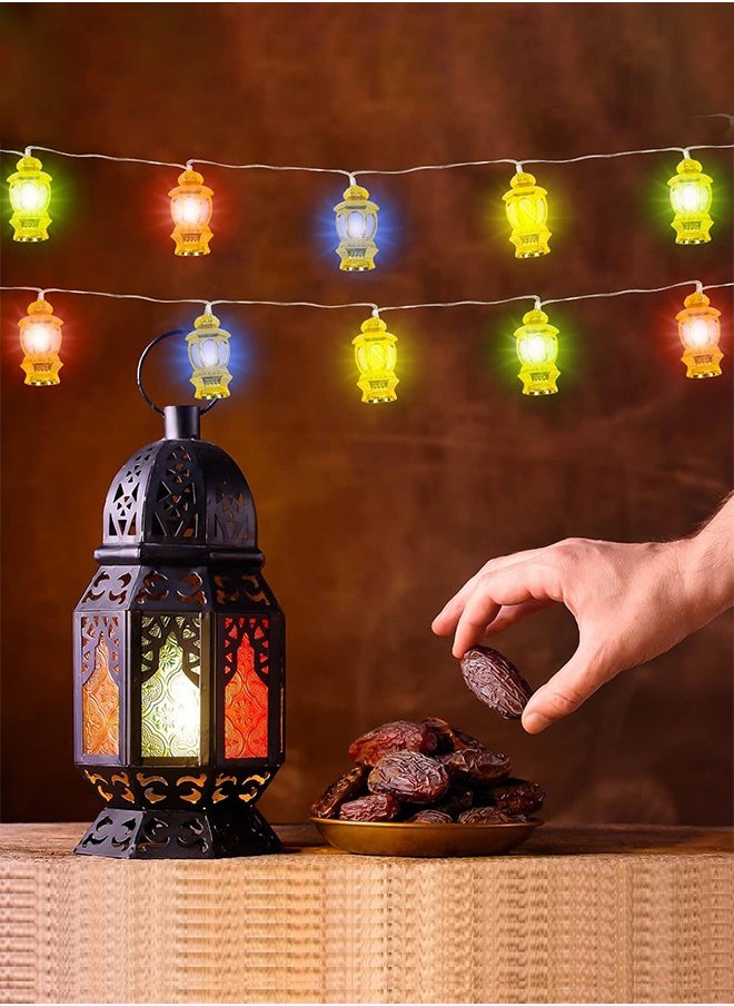 Ramadan Decorations Eid String Light- 4.95Ft 10 LEDs Mubarak Eid Lantern Light Decorative Hanging String Lights for Eid Al Adha Indoor Outdoor Ramadan Home Decoration