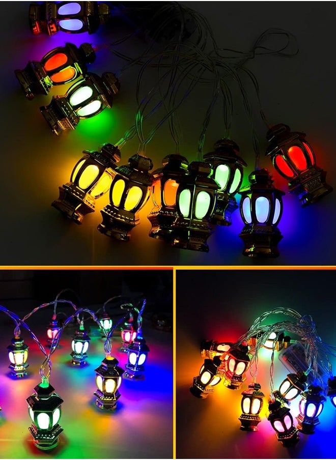 Ramadan Decorations Eid String Light- 4.95Ft 10 LEDs Mubarak Eid Lantern Light Decorative Hanging String Lights for Eid Al Adha Indoor Outdoor Ramadan Home Decoration