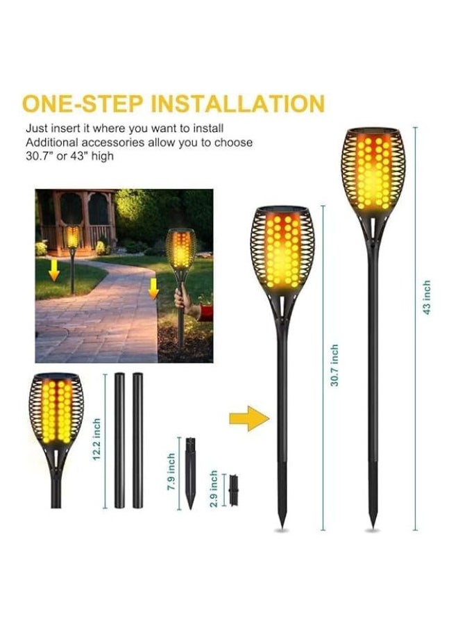 A F N LIGHTINGS AFN Solar Lights Upgraded,4 pack Waterproof Flickering Flames 96 LED Torches Lights Outdoor Solar Landscape Decoration Dusk to Dawn Auto OnOff Pathway Lights for Garden Patio Driveway