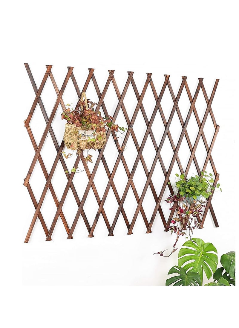 𝐅𝐅𝐃 Expandable Wooden Garden Fence - Adjustable and Portable Privacy Screen for Indoor & Outdoor Use, Durable Expanding Wooden Trellis for Climbing Plants, Patio, Yard, and Decorative Garden Barrier