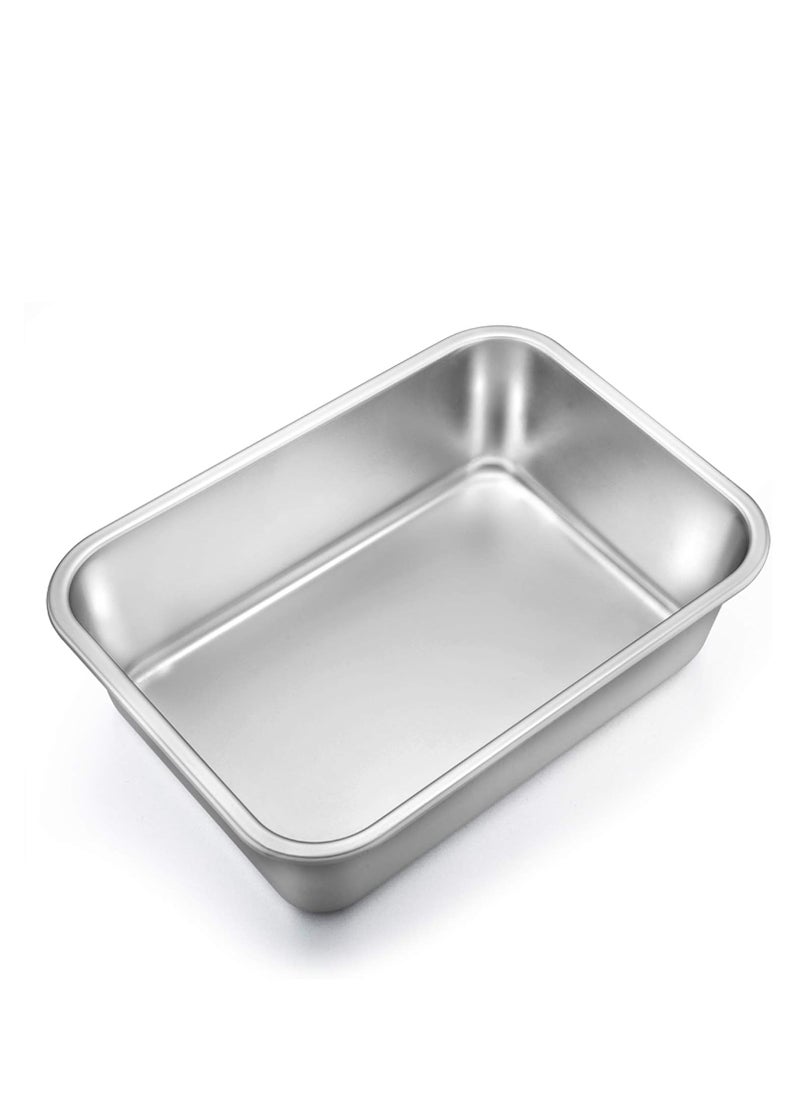 TeamFar Lasagna Pan, Rectangular Cake Pan Brownie Bake Dish Stainless Steel, 12.75’’×10’’×3.2