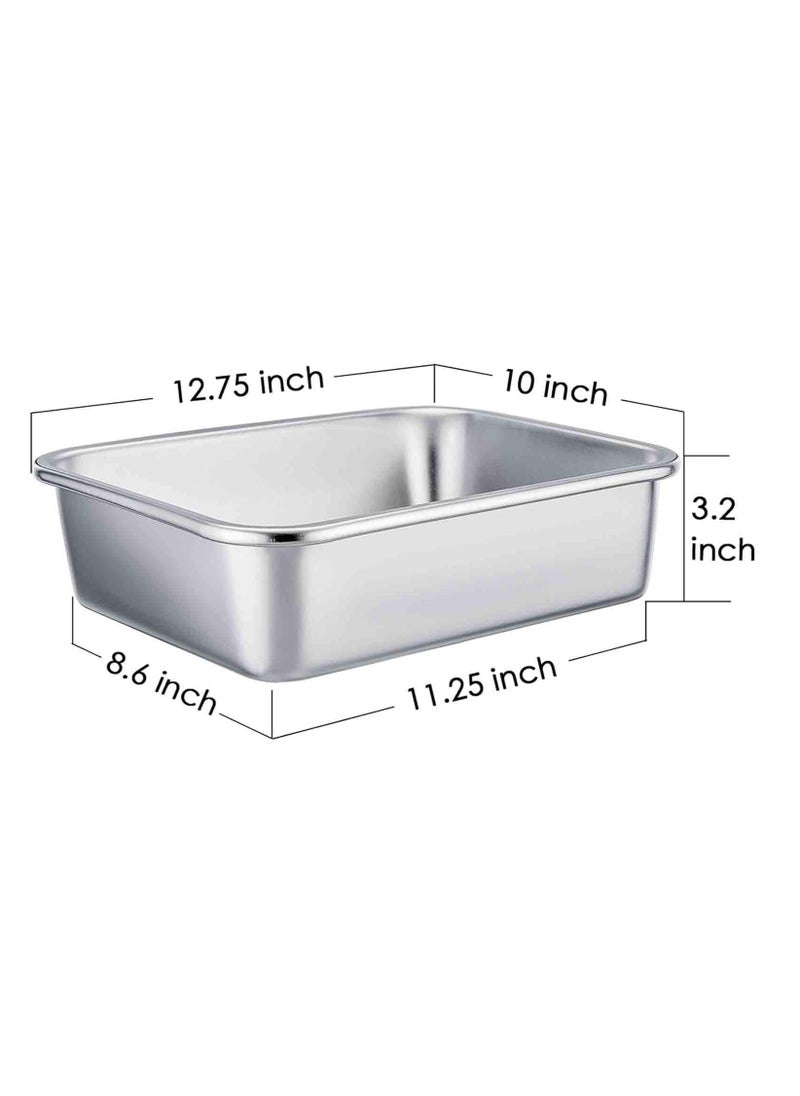 TeamFar Lasagna Pan, Rectangular Cake Pan Brownie Bake Dish Stainless Steel, 12.75’’×10’’×3.2