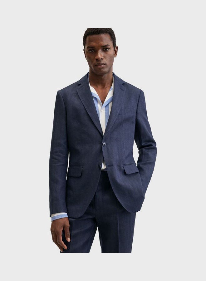 Men Slim Fit Blazer Navy