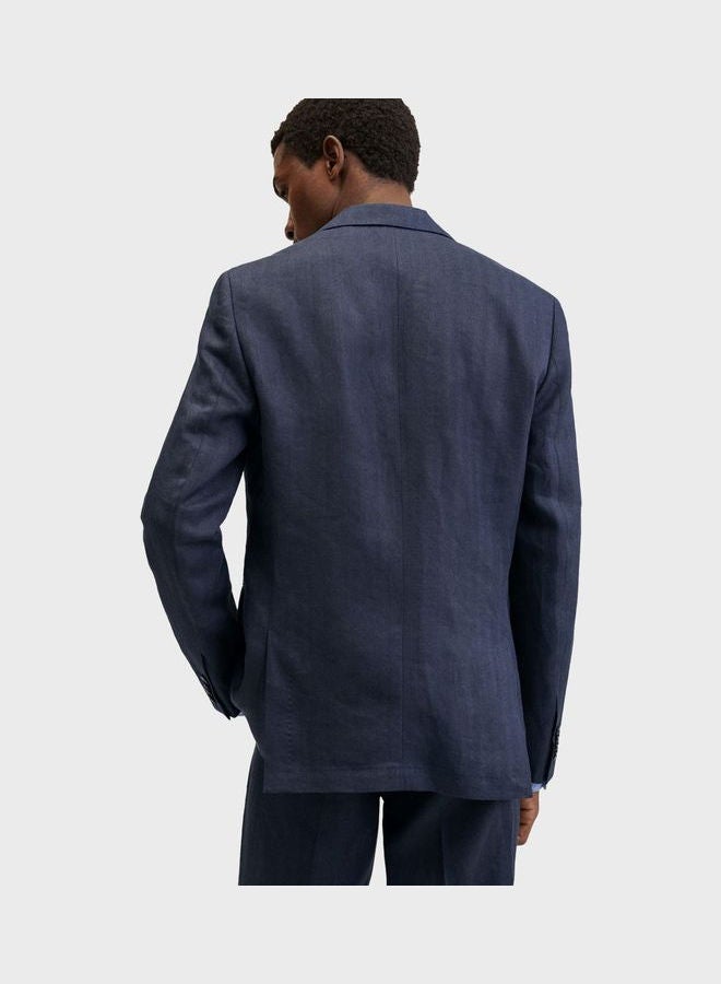 Men Slim Fit Blazer Navy